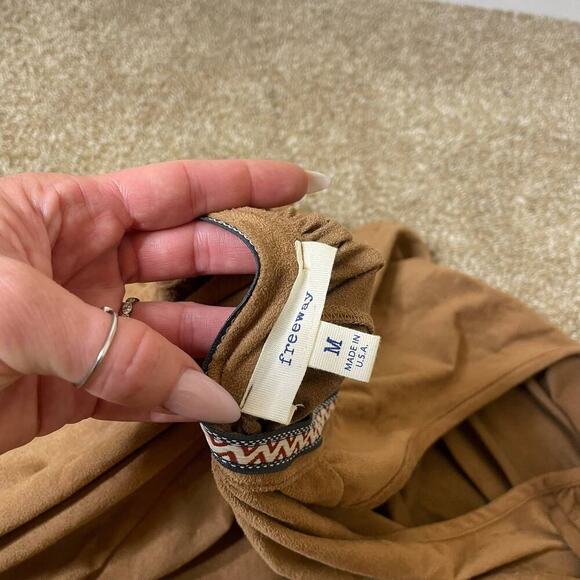 Freeway top faux suede sleeveless Boho Indian Western blouse embroidered SZ  M - Picture 8 of 9